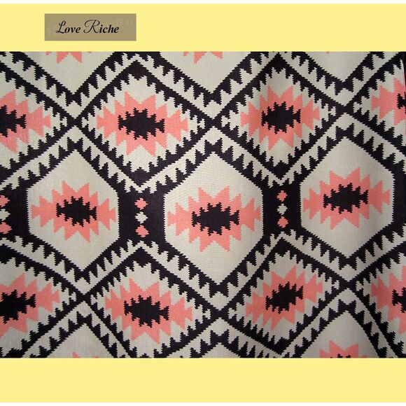 LOVE RICHE NEW Bohemian Geometric Aztec Tribal Print Shift Dress M - Picture 3 of 11